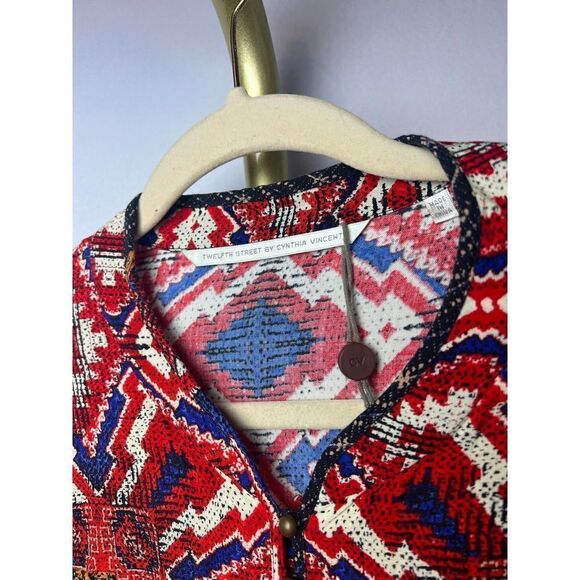 Anthropologie Twelfth Street By Cynthia Vincent Boho Top Sz. L - Picture 4 of 7